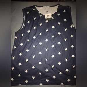 Michelle Mae Size 3XL Blue and White Star Top